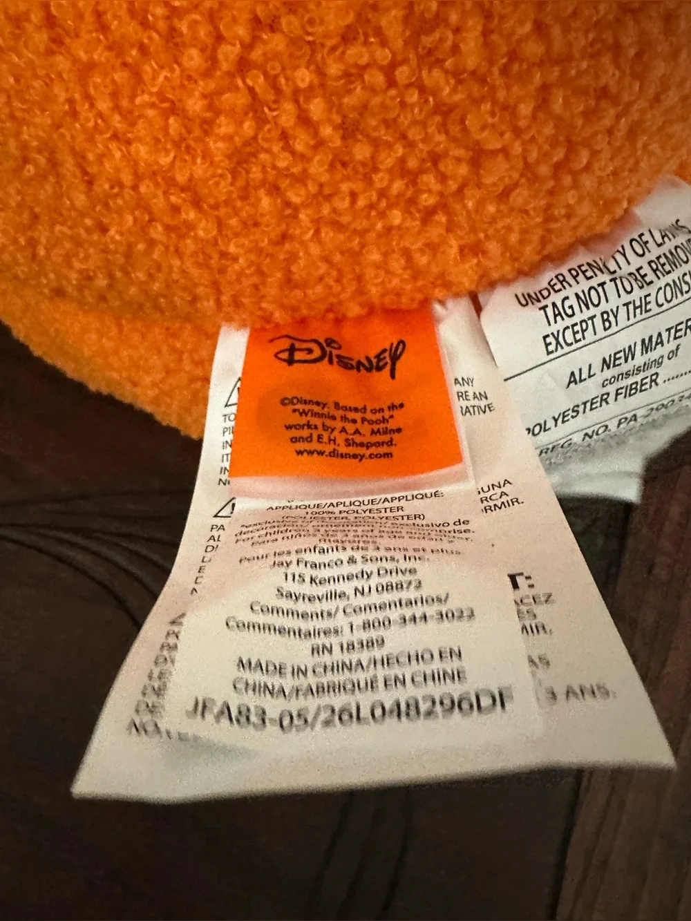 BNWT! Licensed Disney Halloween Pumpkin Pillow Pooh Bear Winnie The Pooh